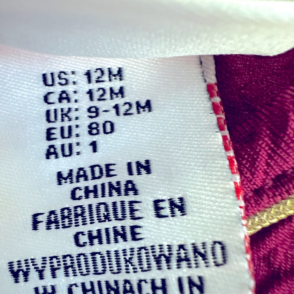 12M burgundy and gold sleeveless top with gold buttons on the back